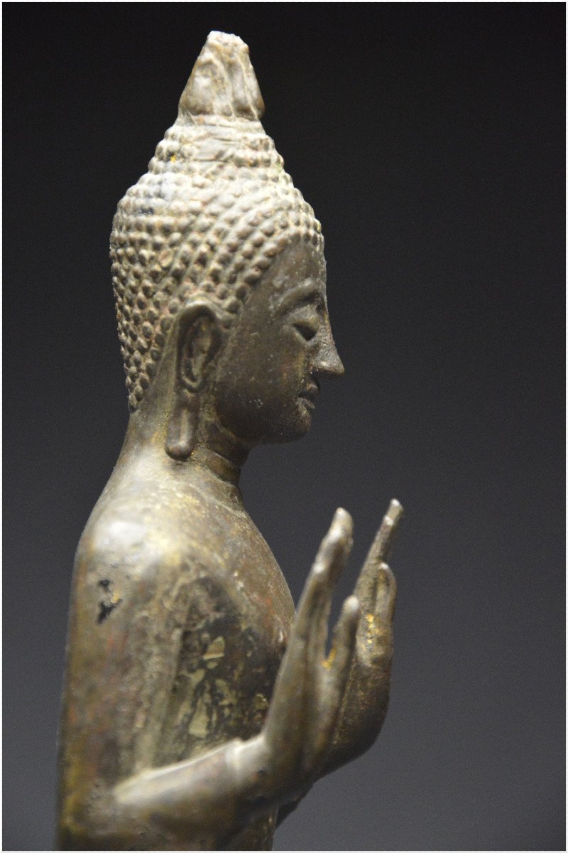 Ancien Royaume du Siam, XVIème - XVIIème siècle,  Bouddha en bronze de style Ayutthaya-photo-7
