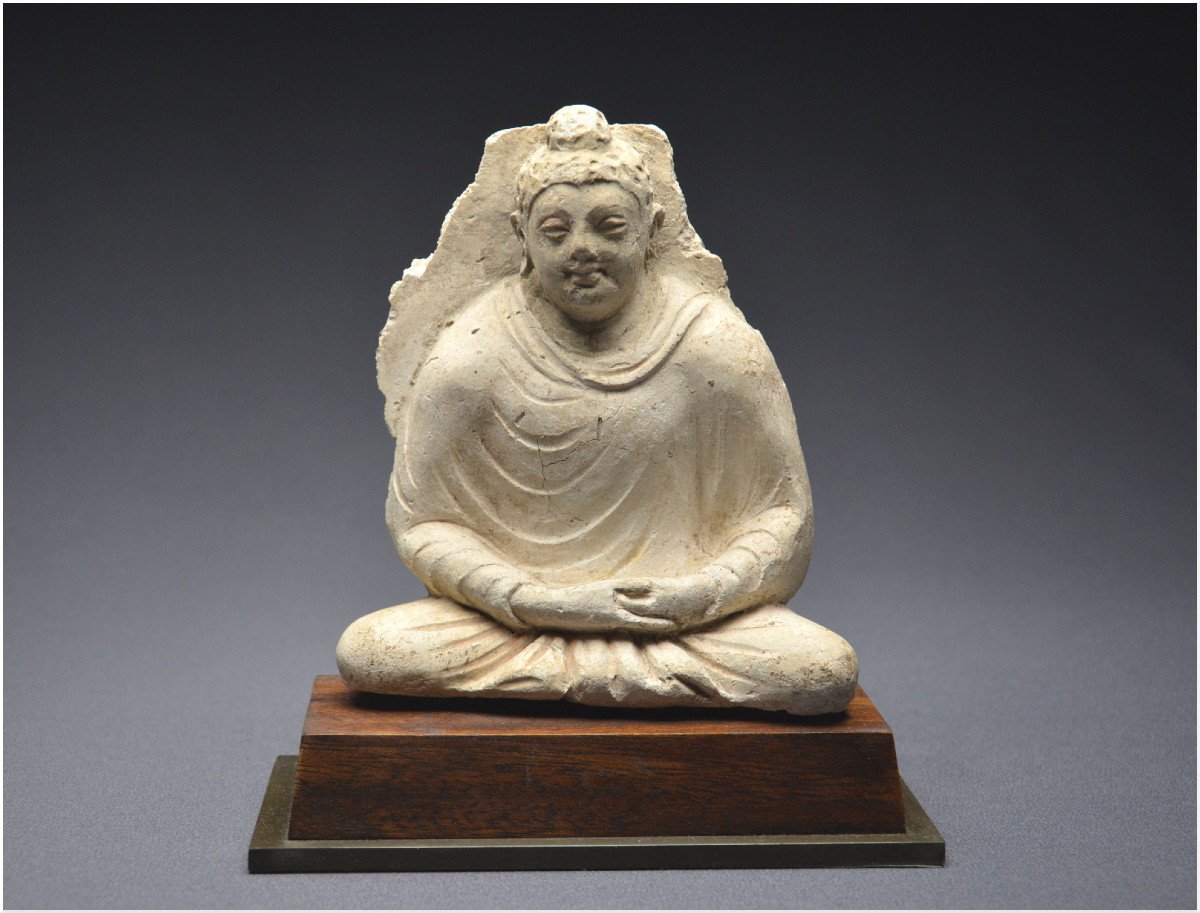 Afghanistan, Gandhara Area, 4th - 5th Century A.d., Stucco Buddha In The Meditation Position