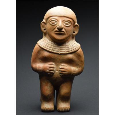 Pérou, 500 - 700 ap J.-C., Cuture Mochica, Importante statuette anthropomorphe en céramique