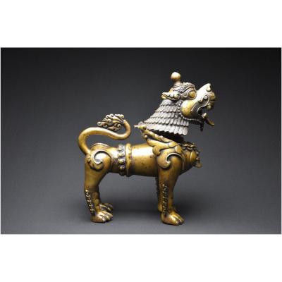 Nepal, First Half Of The 20th Century, Important Bronze Representation Of A Snow Lion