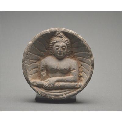 Pakistan, Gandhara Region, 1st Century Ad, Representation Of Buddha In Gray Shale