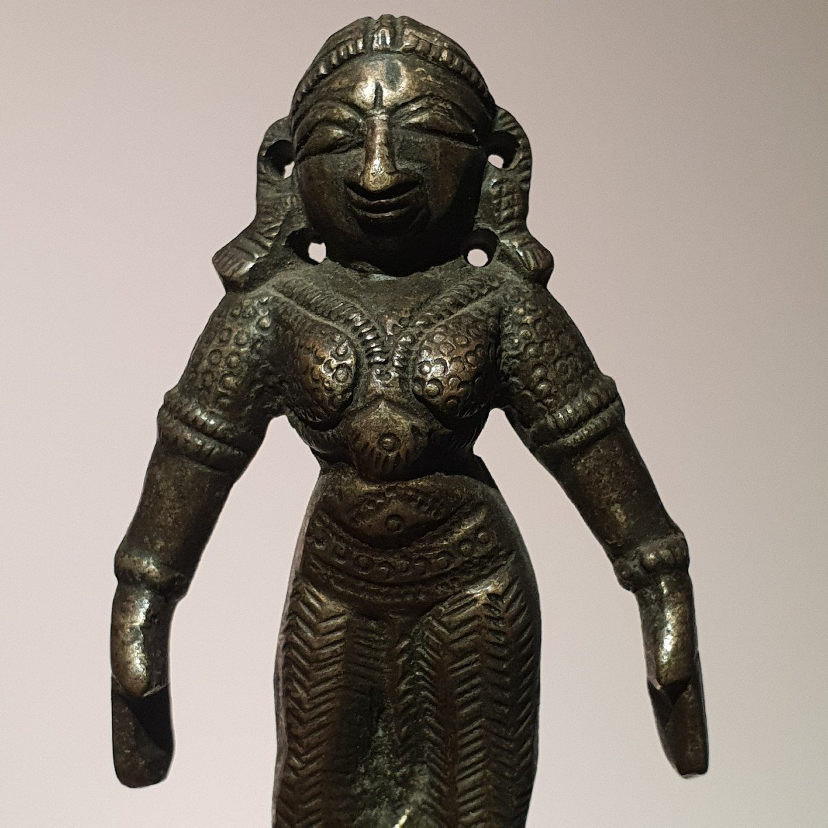 Statue En Bronze De Lakshmi, Inde, 20ème Siècle 