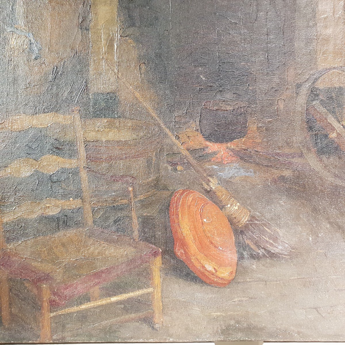 Spinner Painting, Country House Interior, 20th Century Peasantry-photo-3