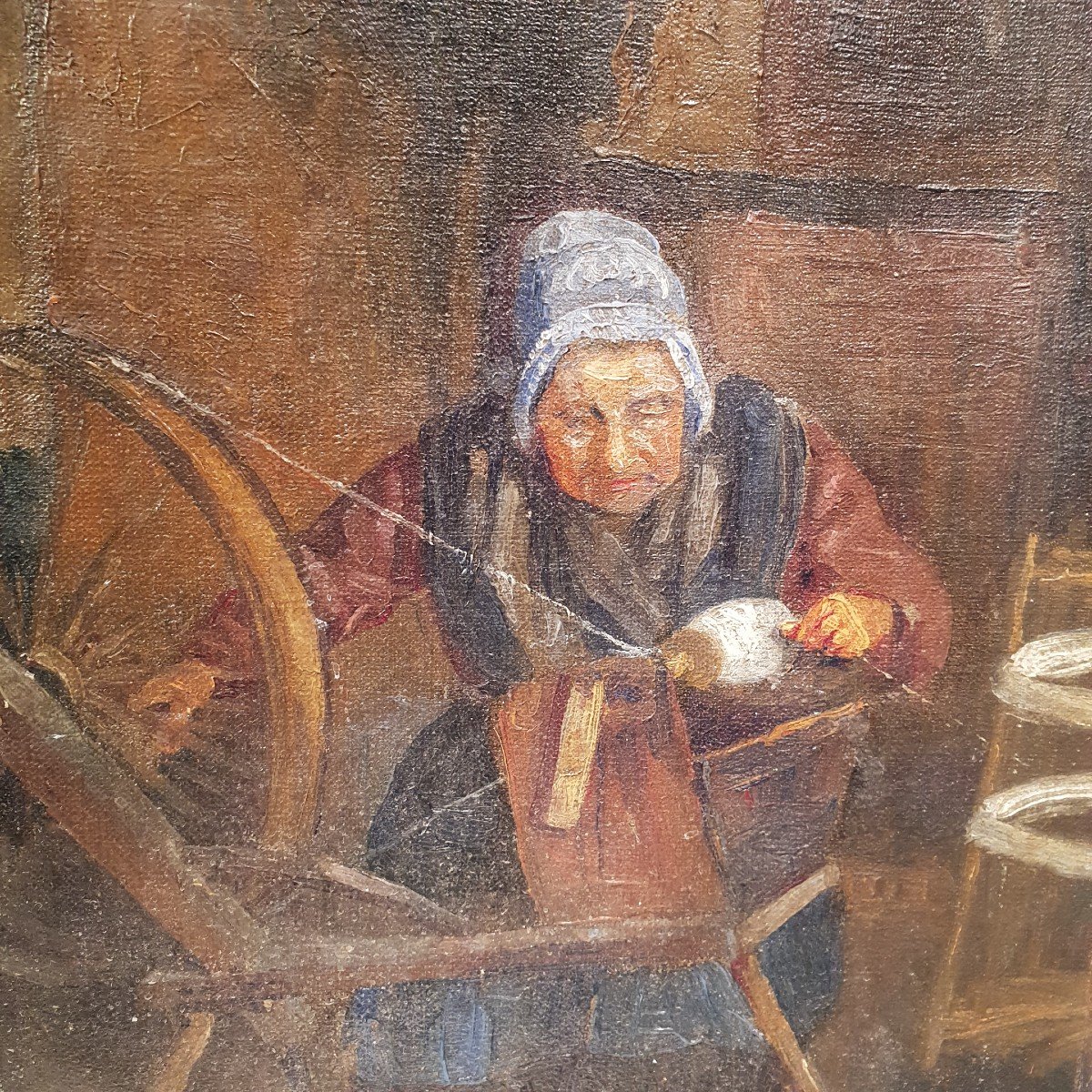 Spinner Painting, Country House Interior, 20th Century Peasantry