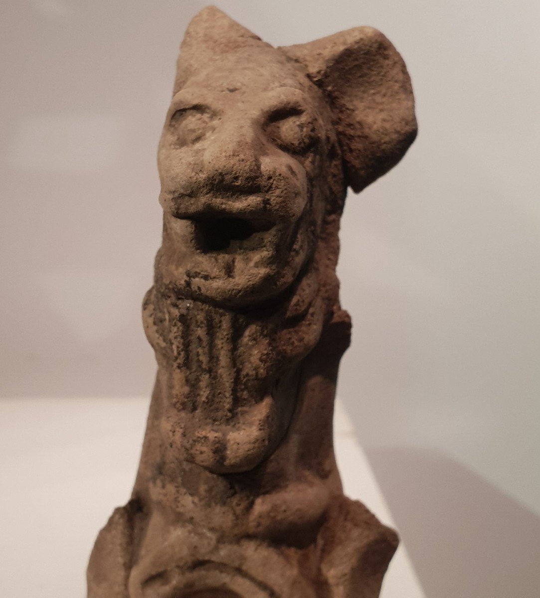 Statue Or Whistle With A Feline, Maya. Guatemala. 500bc-600 Ad-photo-2