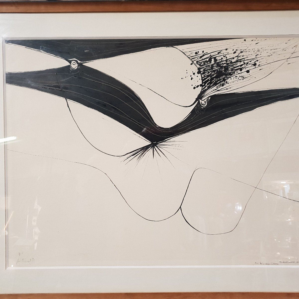 Chinese Ink Drawing, Abstract By Jan Meyer Or Meijer-photo-2