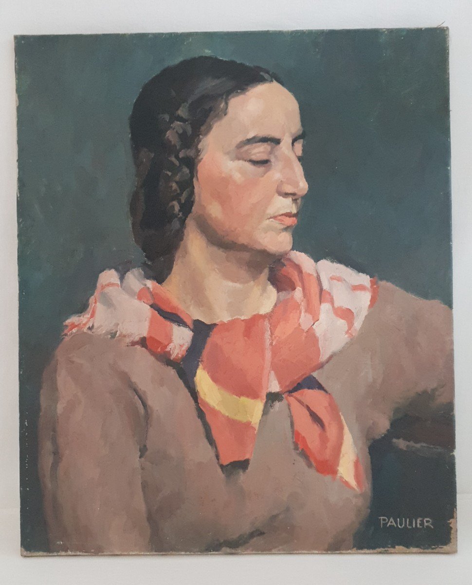 Peinture Hst Femme Signé Paulier, Vers 1930-40