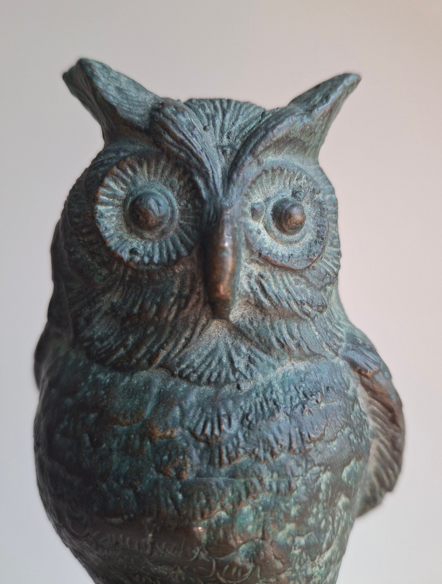 Chouette ou Hibou en bronze, 19-20eme siècle -photo-3