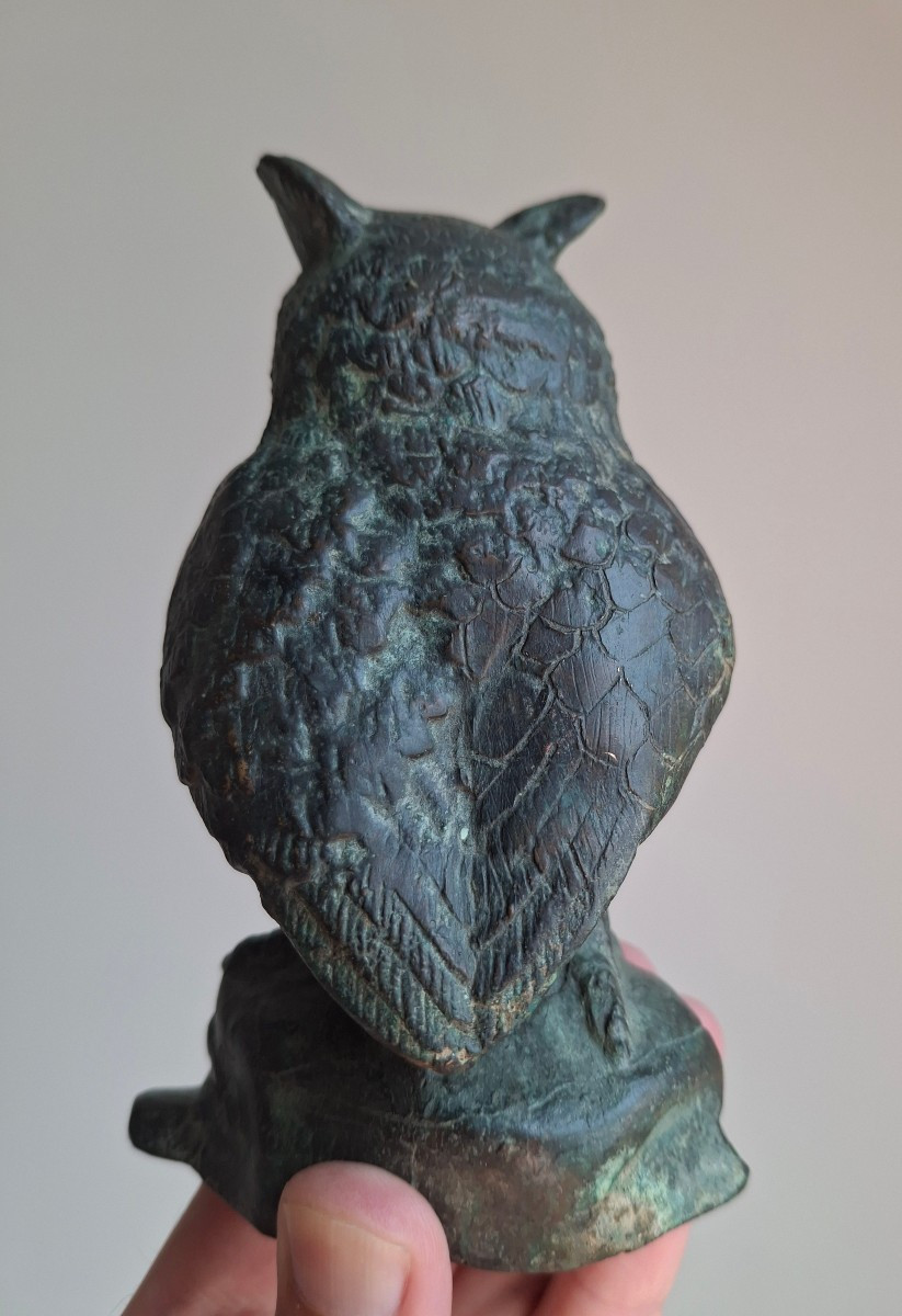 Chouette ou Hibou en bronze, 19-20eme siècle -photo-4