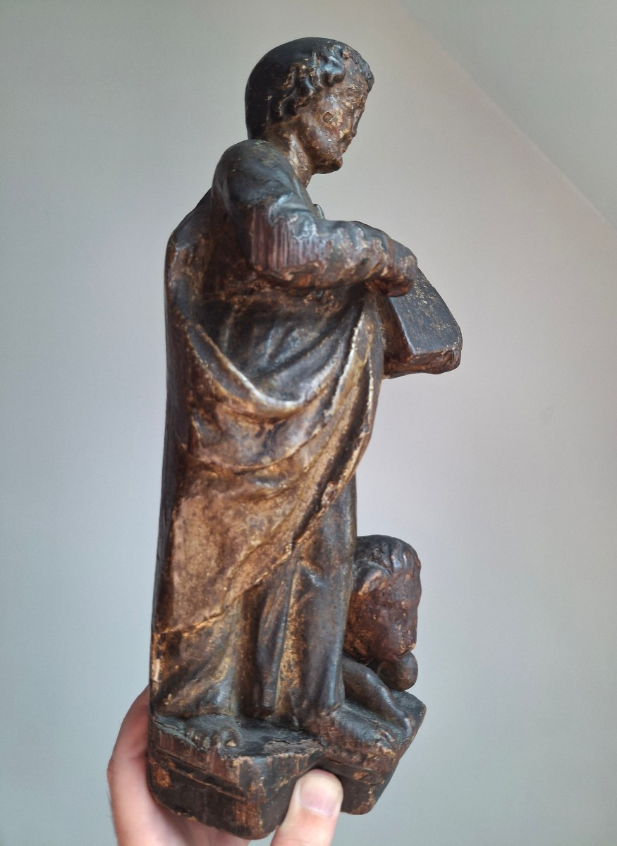 Saint Luke In Polychrome Wood, 18th Century -photo-4