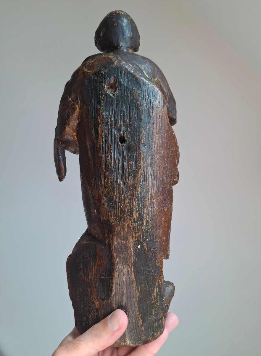 Saint Luke In Polychrome Wood, 18th Century -photo-3