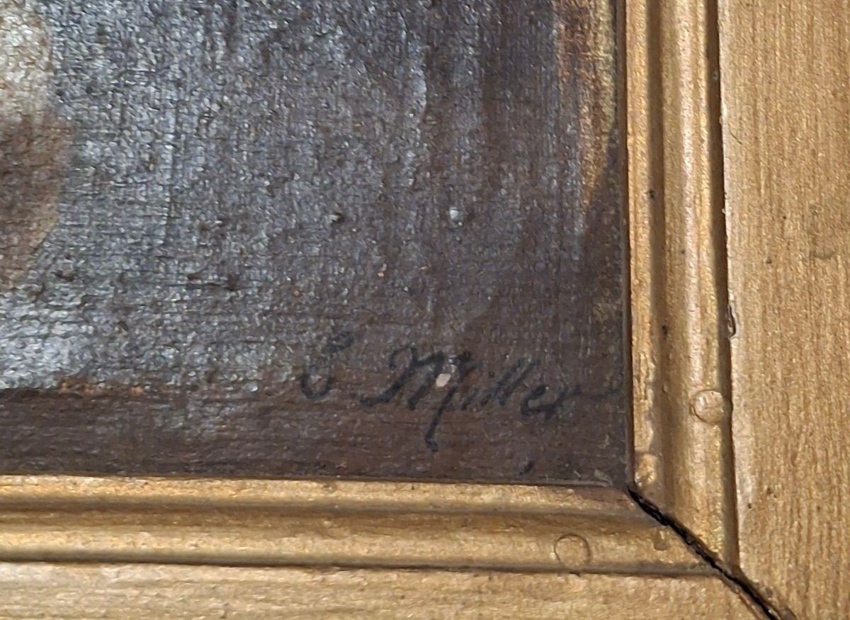 Painting, Oil On Canvas, Flowers, Pansies, Signed Miller, Early 20th Century-photo-2