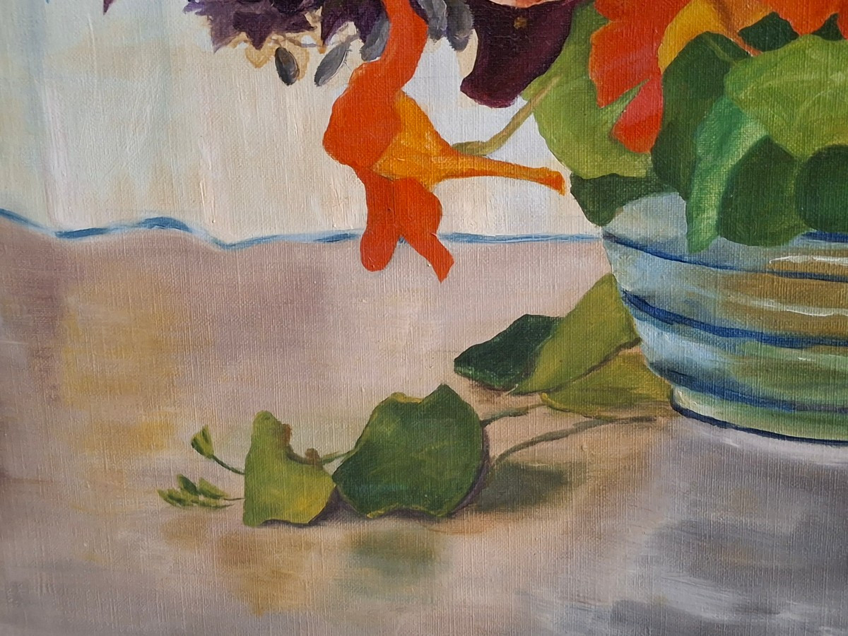 Tableau hst, bouquet fleurs signé Stern et daté 1939-photo-3
