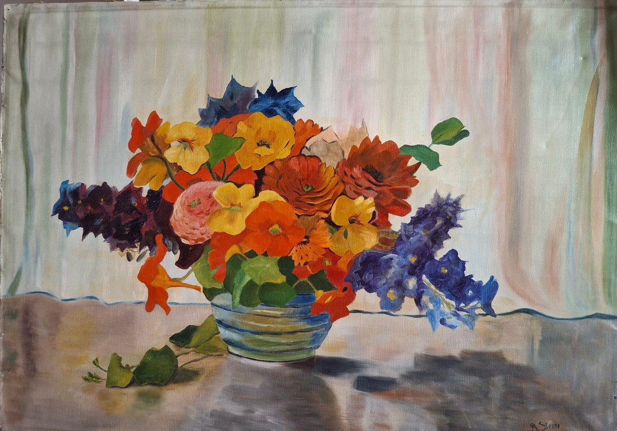 Tableau hst, bouquet fleurs signé Stern et daté 1939