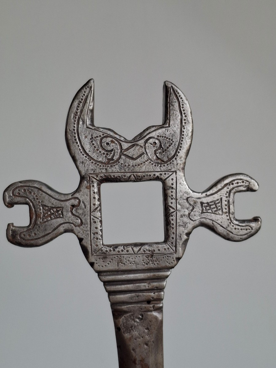 Outil en fer forgé ancien, 19eme, Berbère?-photo-3
