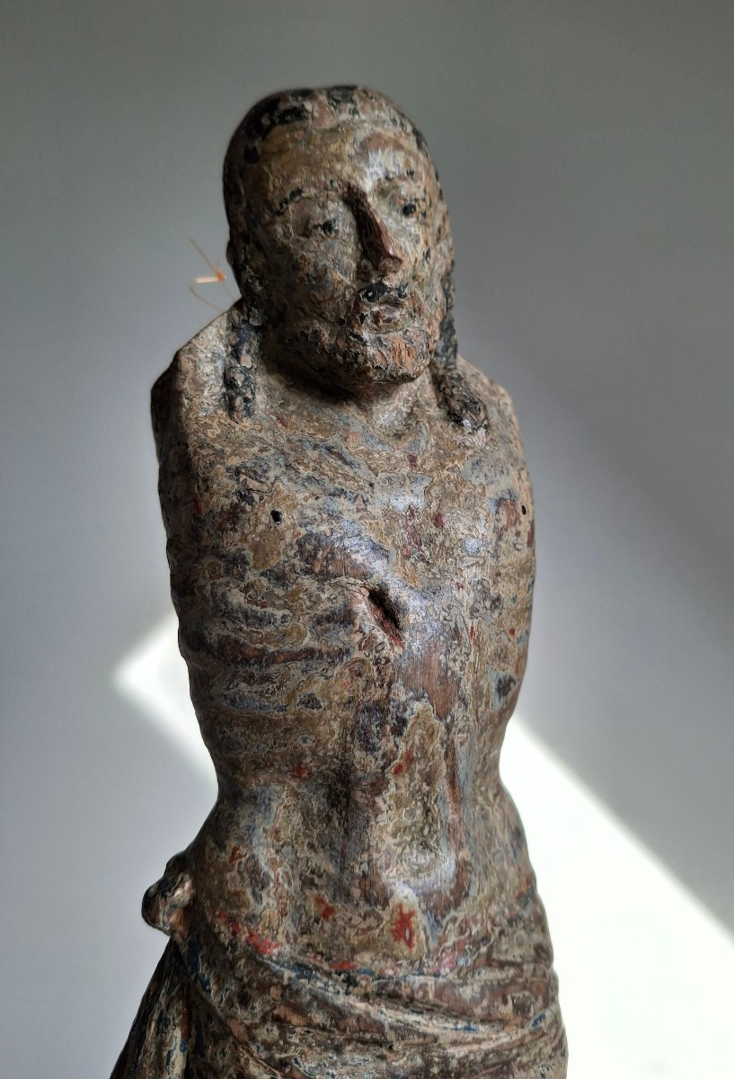 Buste de christ en bois polychrome, France, 16-17th-photo-2