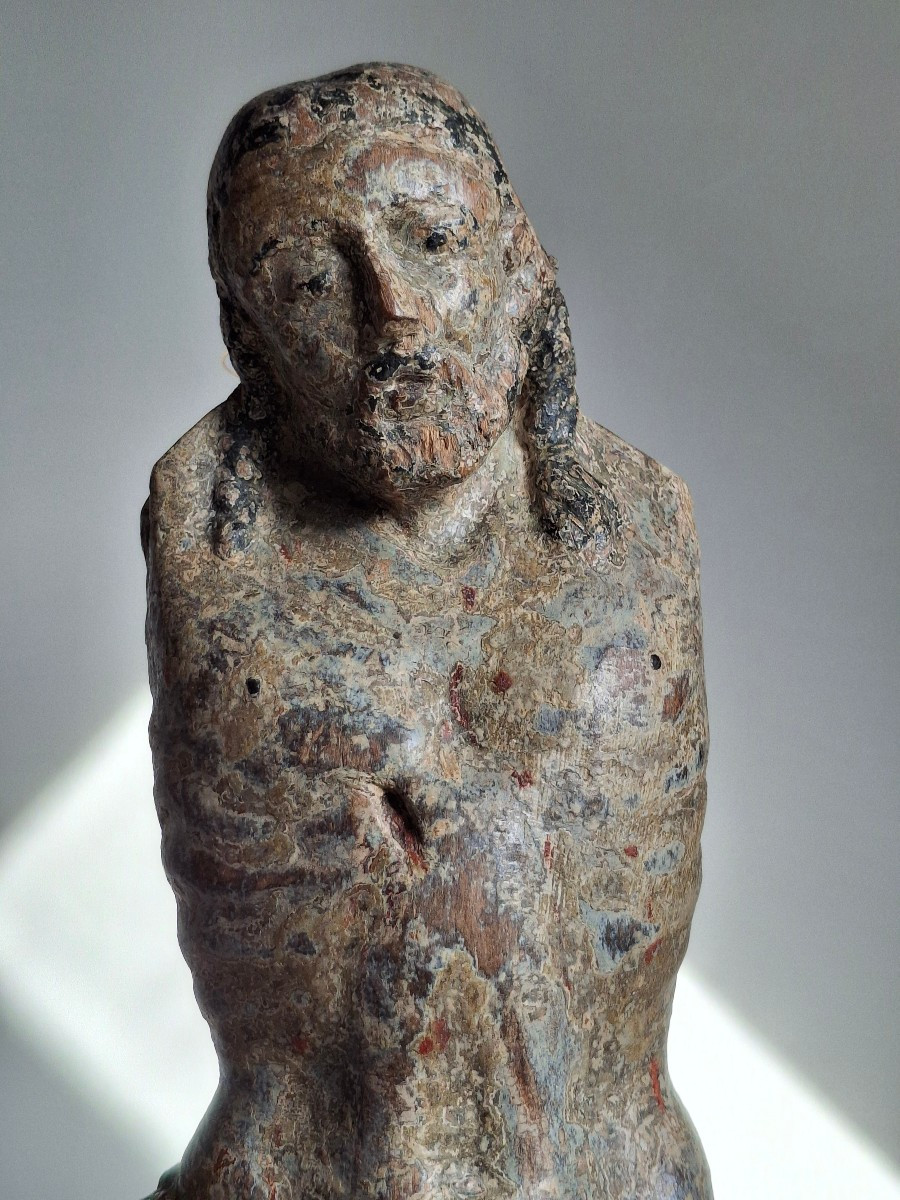 Buste de christ en bois polychrome, France, 16-17th-photo-3