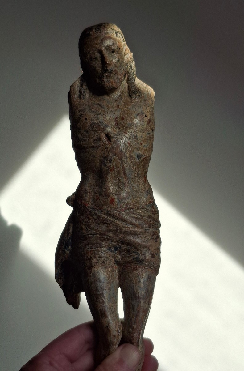 Buste de christ en bois polychrome, France, 16-17th-photo-4