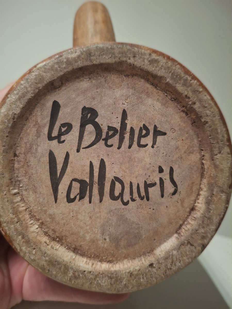 Pichet en ceramique, atelier le Belier, Vallauris, vers 1960-photo-4