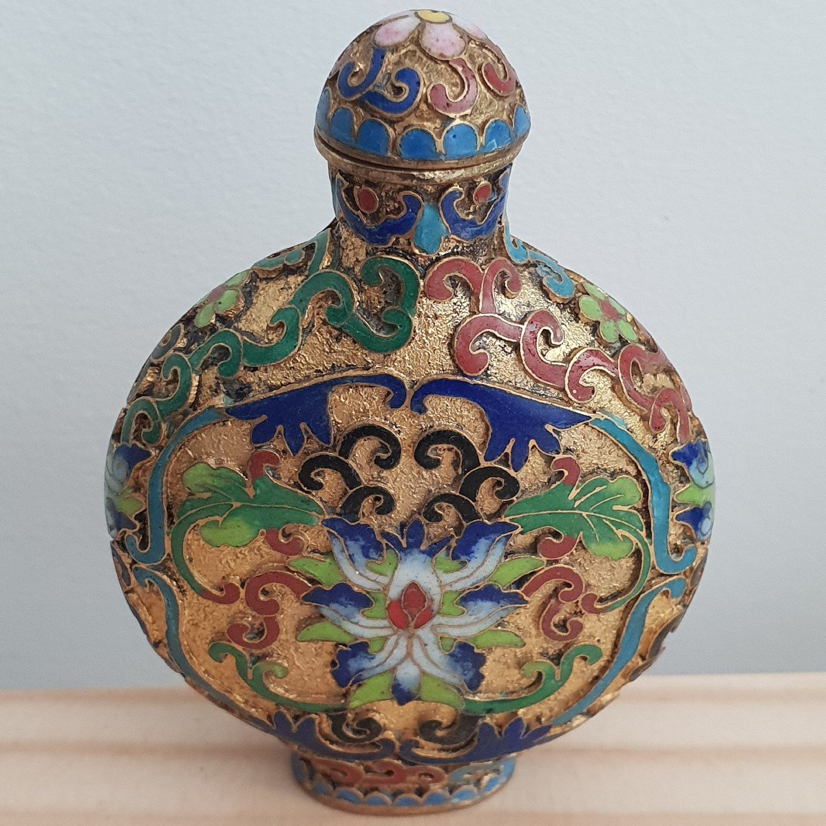 Tabatière Snuff Bottle Cloisonne Chine 20ème Siècle -photo-2