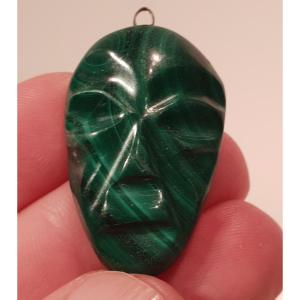 Two Pendants In The Shape Of A Malachite Mask And Tooth 
