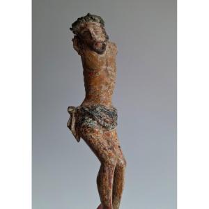 Christ en bois polychrome,  Flandres,  15-16eme siècle 