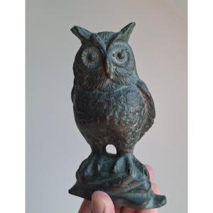 Chouette ou Hibou en bronze, 19-20eme siècle 