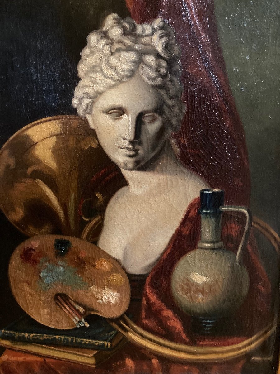 Oil On Canvas Allegory Of The Arts