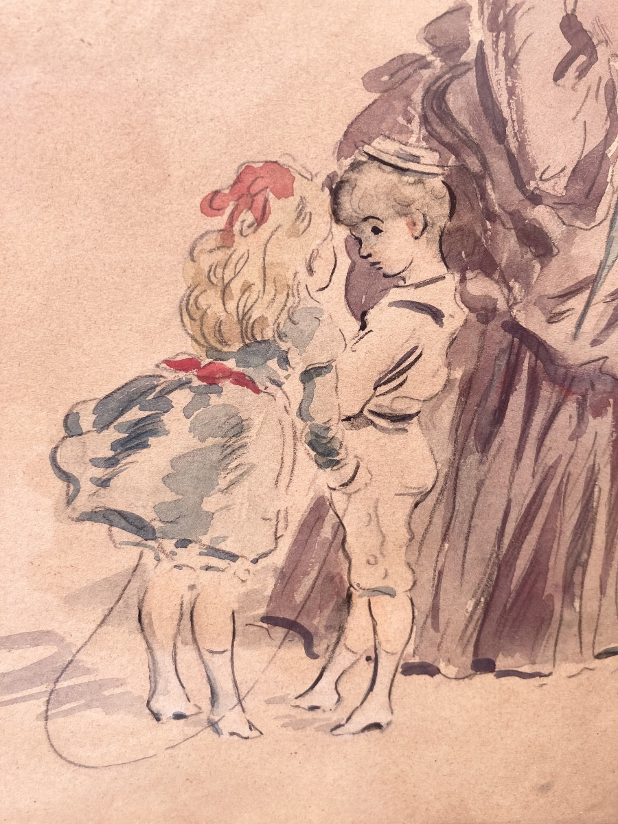 Watercolor Alfred Grévin Elegant Parisian Characters Children -photo-3