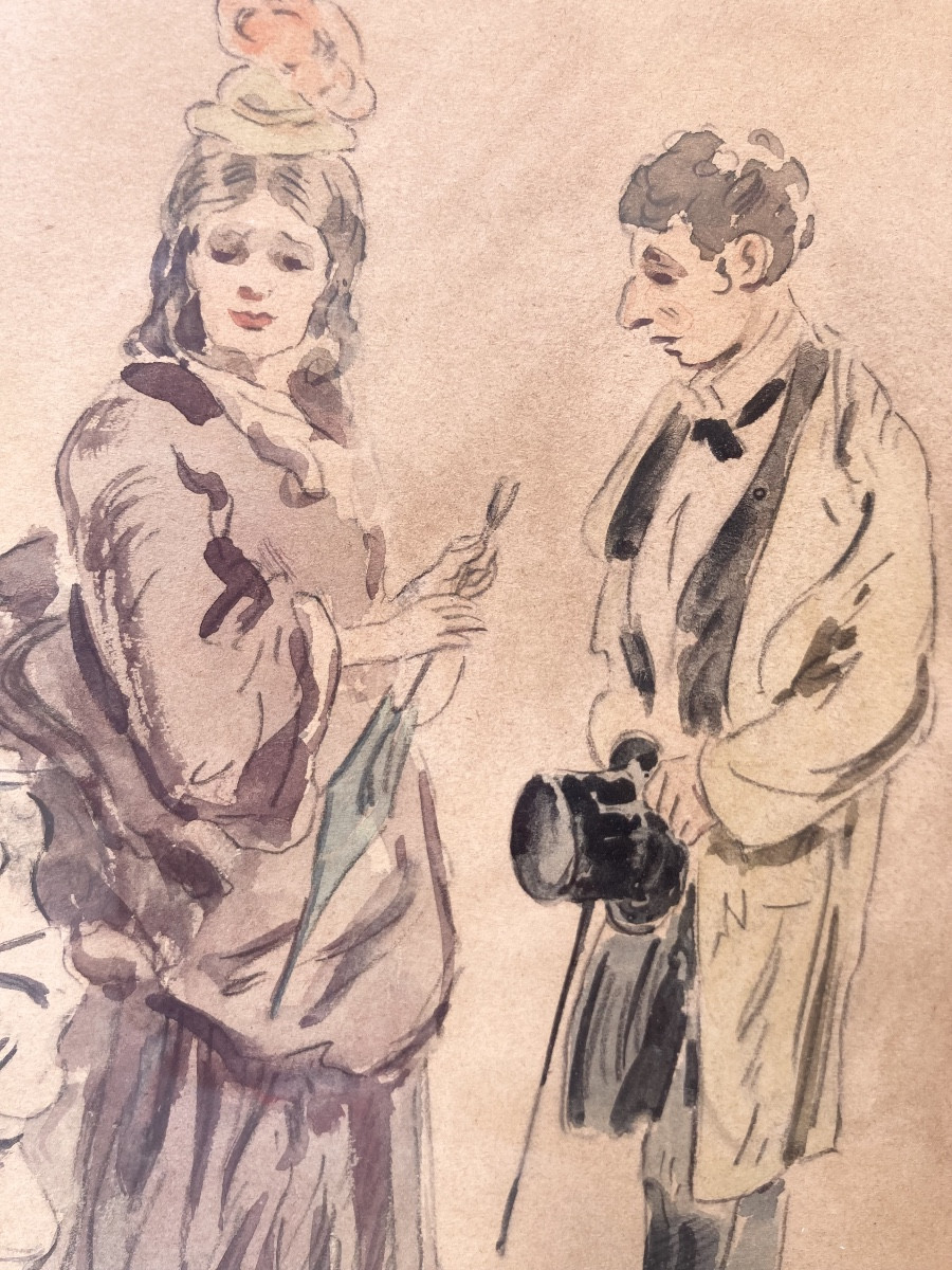 Watercolor Alfred Grévin Elegant Parisian Characters Children -photo-4