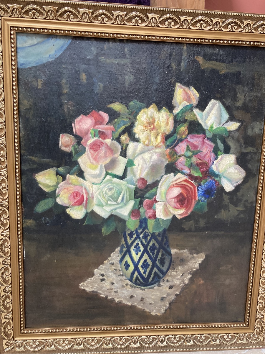 Pair Of Still Lifes With Flowers -photo-3