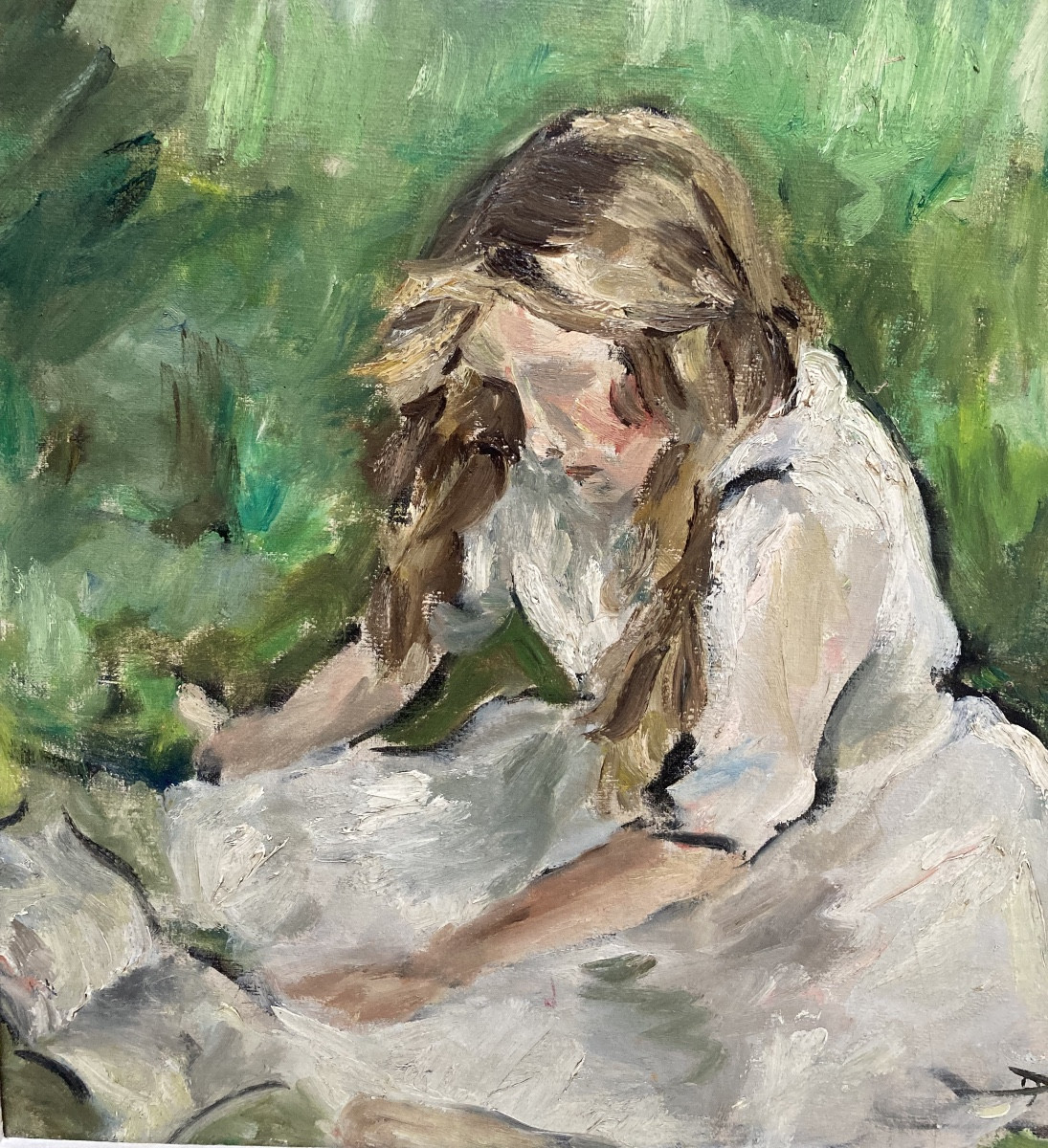 Young Girl Reading Impressionist -photo-2