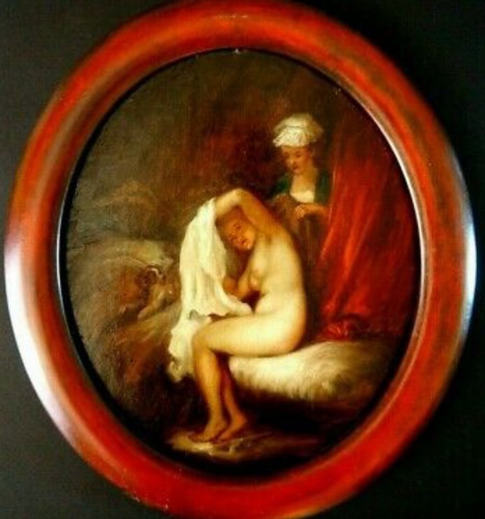 Nu Feminin au bain - portrait de Femme à Sa Toilette - XIX -photo-3