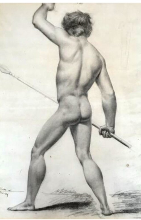 Dessin  Nu Masculin Académique - Académie d'Homme XIX