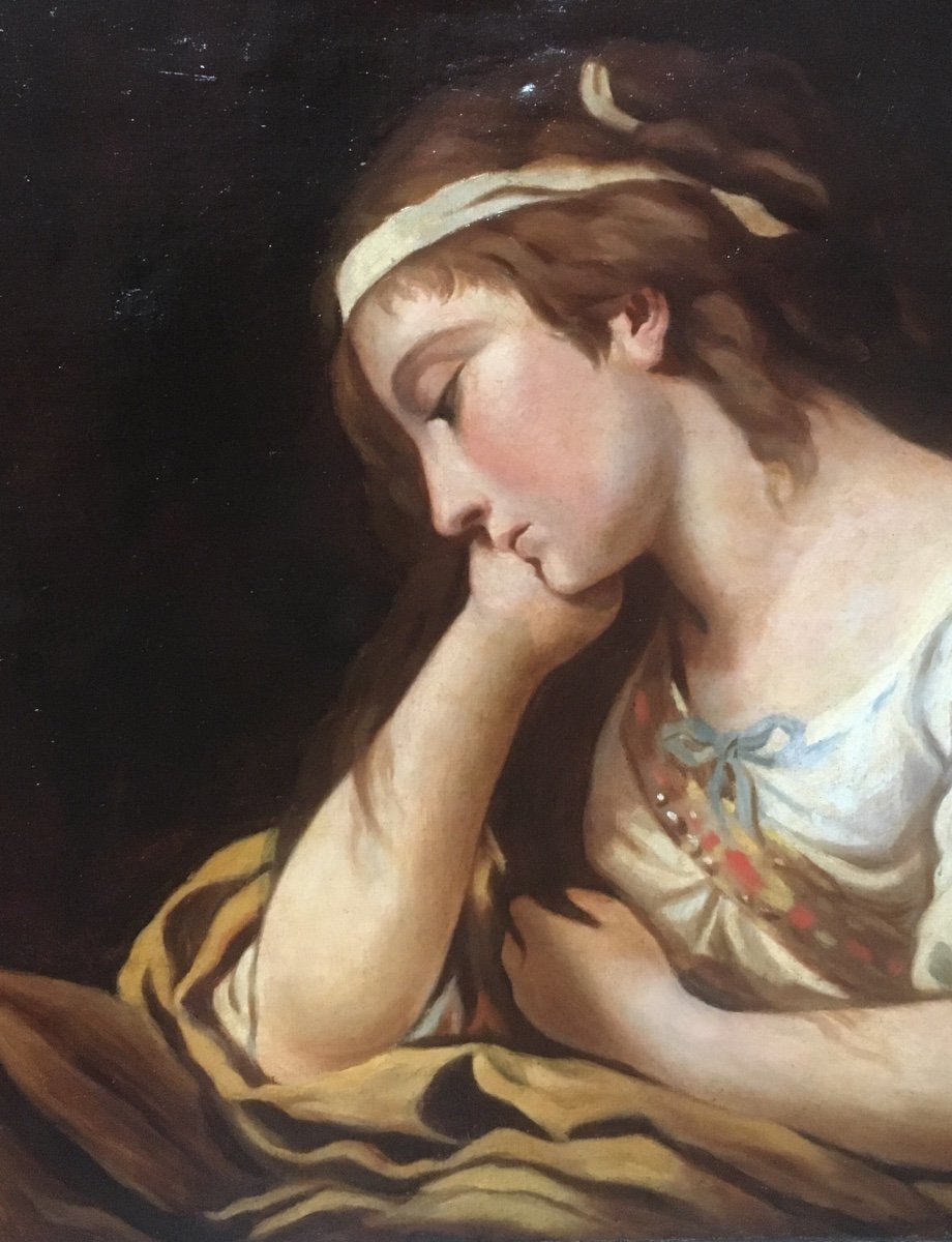 Portrait Of Pensive Woman XIXth-photo-2