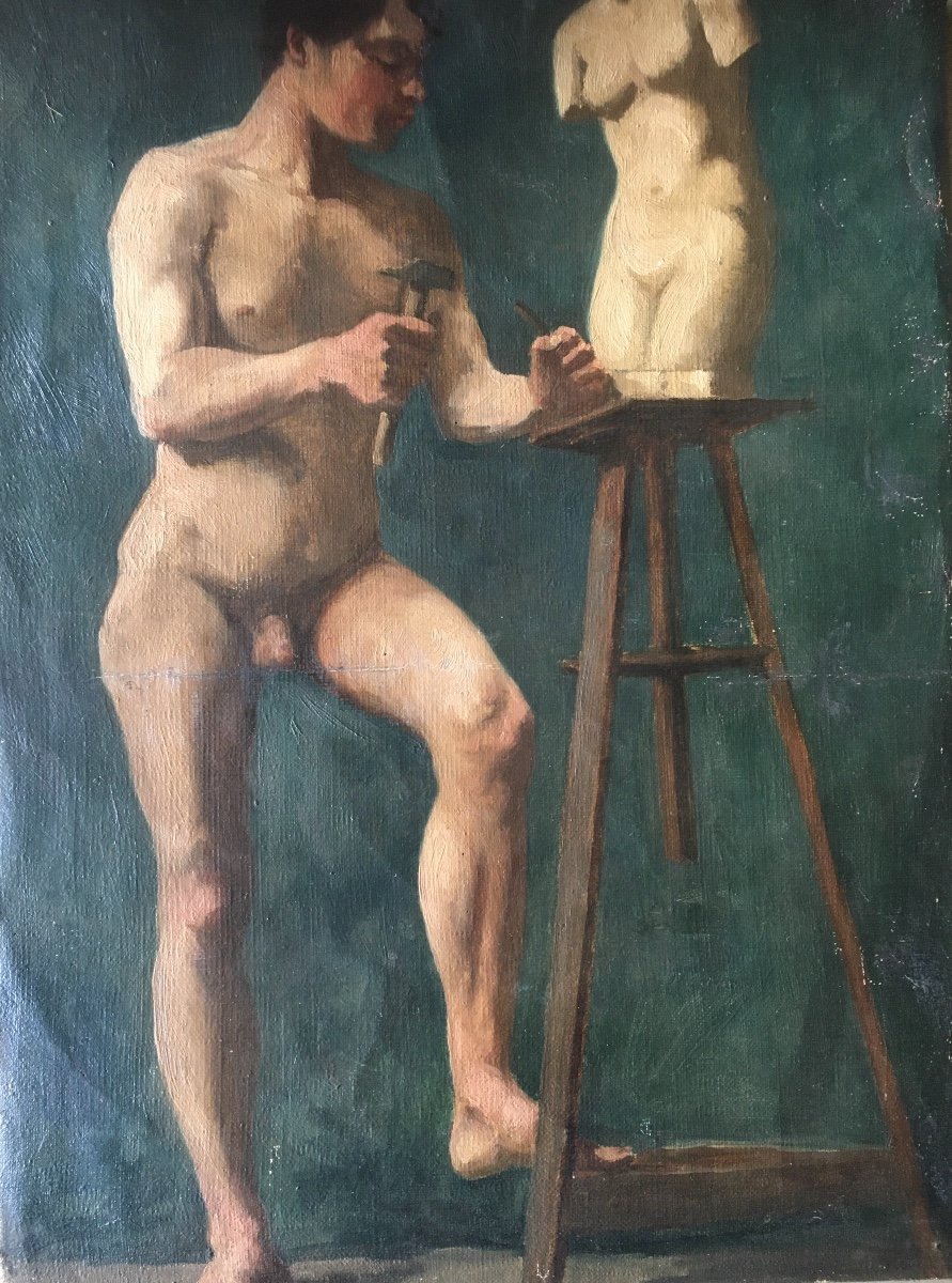 Nude Male Academic Portrait Mass Cumin Academic d'Homme-photo-2