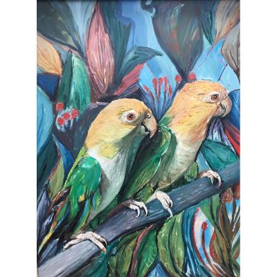 Deux Oiseaux Sur Une Branche - Art Déco