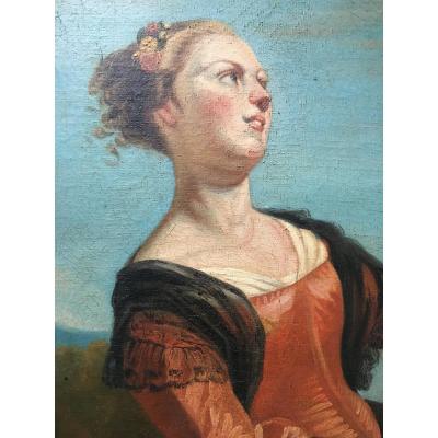 Oil On Canvas Portrait Of Woman XIX Roqueplan Camille 