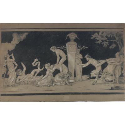 Bacchanalia Pan Mythology Drawing