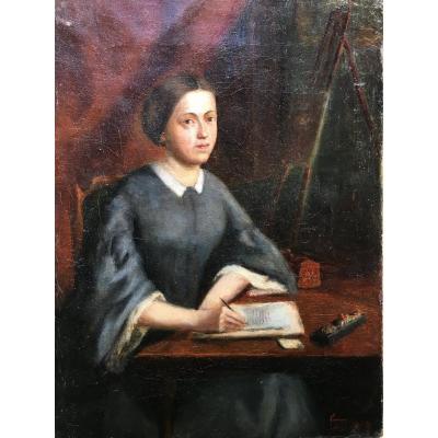 Portrait Of Woman Writing