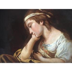 Portrait Of Pensive Woman XIXth