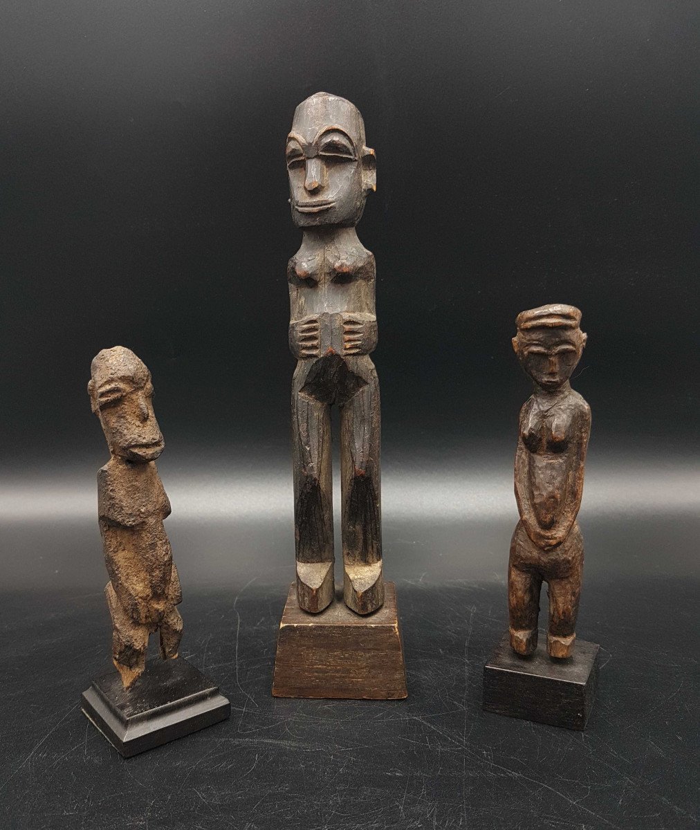 Lot De 3 Satuettes Bateba, Lobi, Burkina Faso