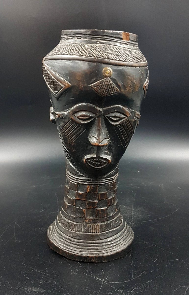 Coupe à Vin De Palme Janus, Peuple Kuba, R.d.c.-photo-2