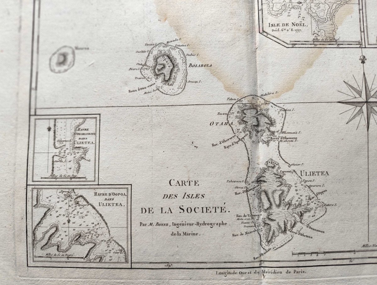 Carte Des Isles De La Société - Rigobert Bonne - 1787-photo-2