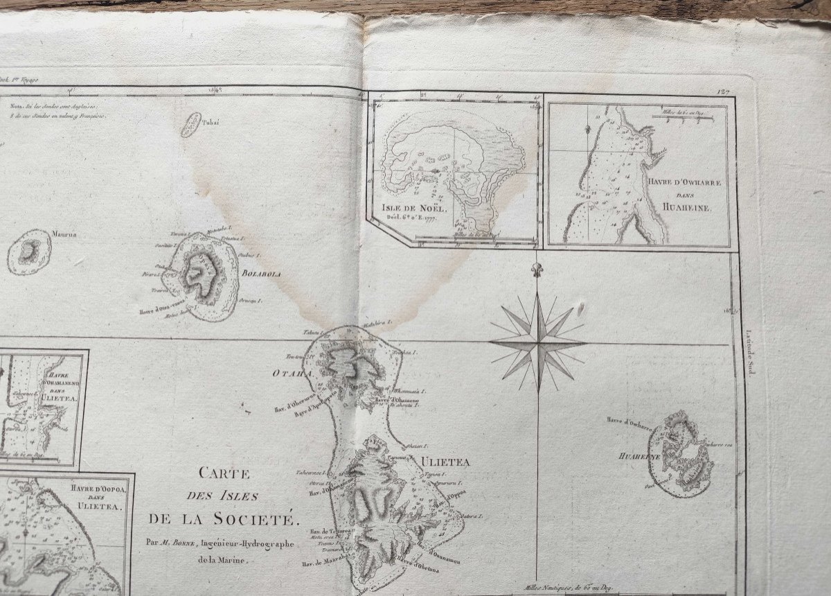 Carte Des Isles De La Société - Rigobert Bonne - 1787-photo-3