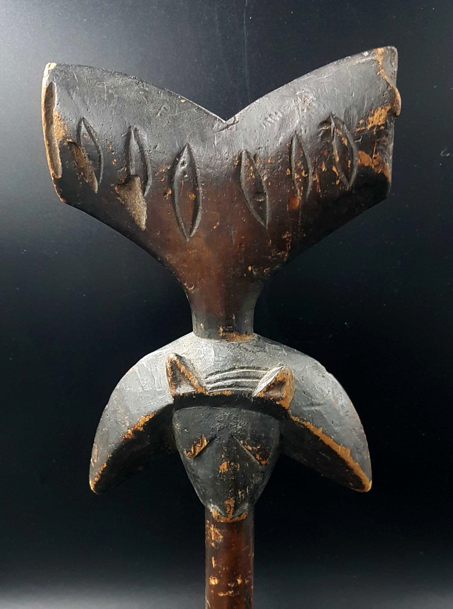 Sceptre « Oshe Shango », peuple Yorouba, Bénin ou Nigeria-photo-4