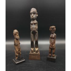 Lot De 3 Satuettes Bateba, Lobi, Burkina Faso