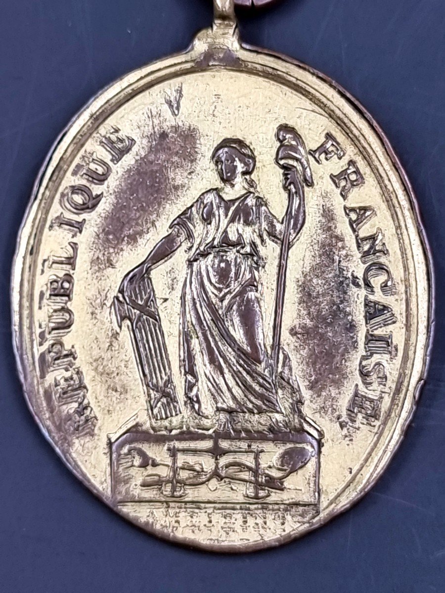 Médaille Révolutionnaire Tribunal  De La Côte d'Or  Action De La Loi République Française -photo-2