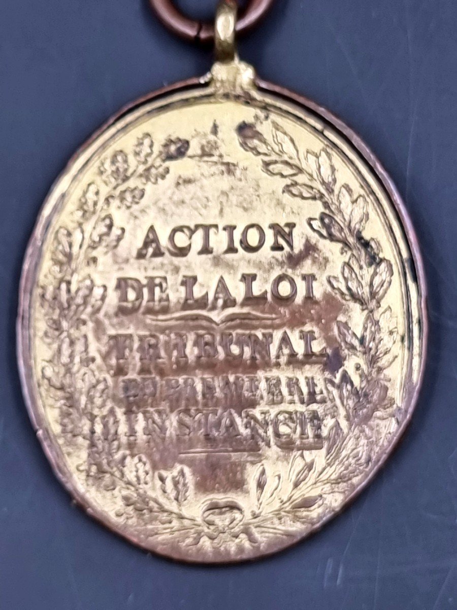 Médaille Révolutionnaire Tribunal  De La Côte d'Or  Action De La Loi République Française -photo-3
