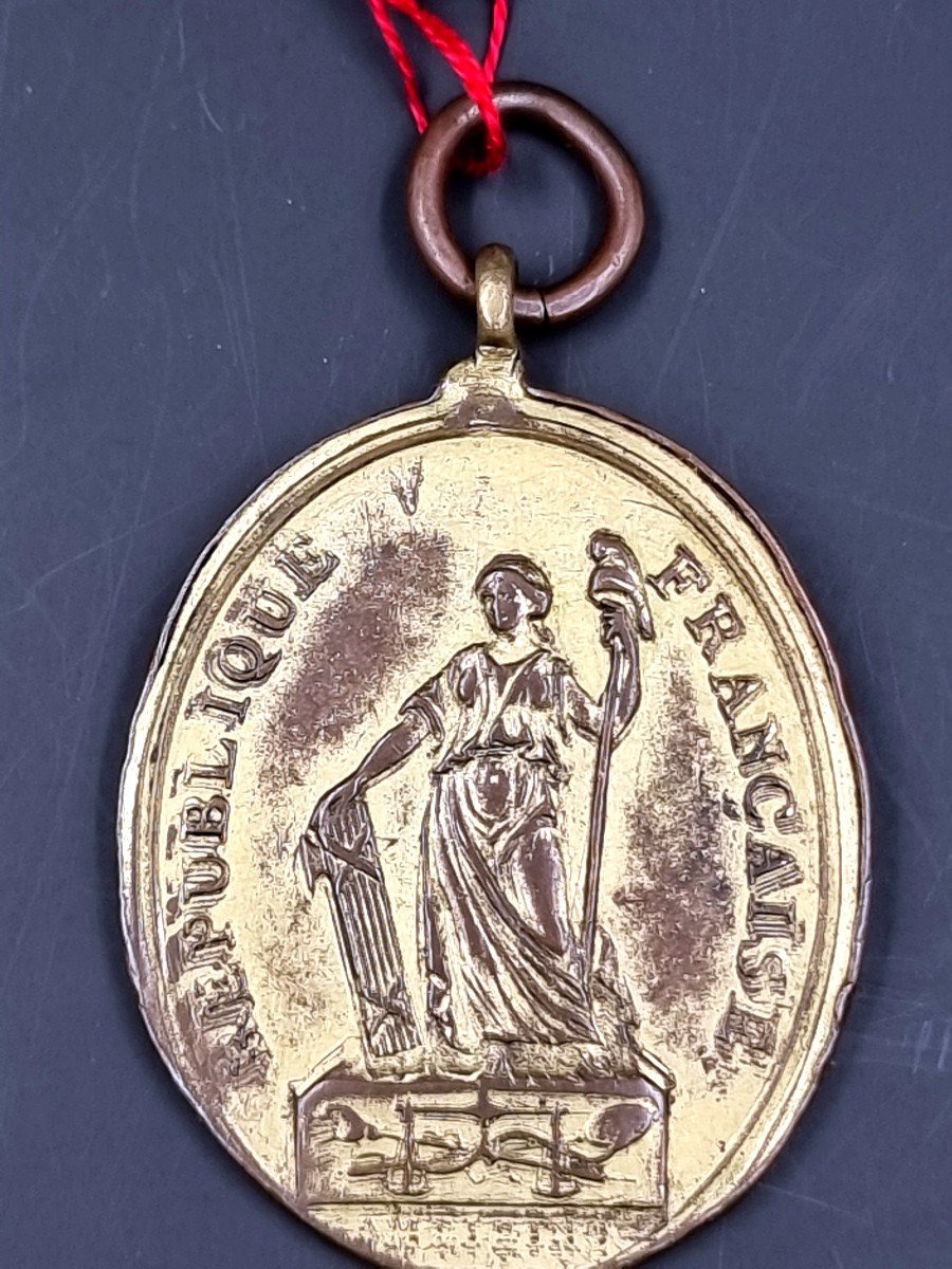 Médaille Révolutionnaire Tribunal  De La Côte d'Or  Action De La Loi République Française 